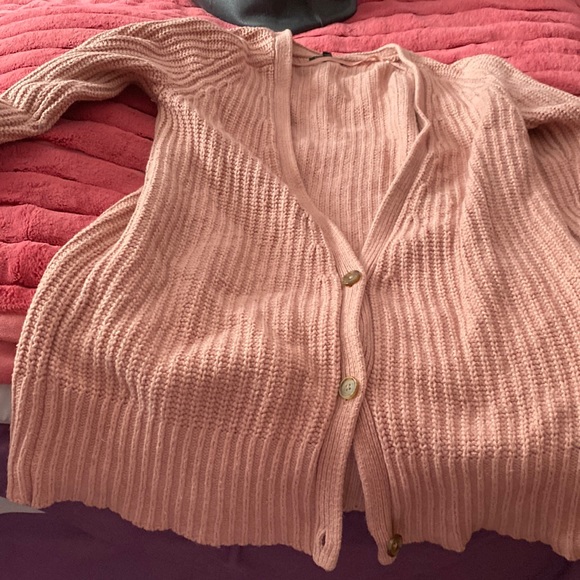 Cardigan with Buttons at bottom open front pink - Picture 1 of 3
